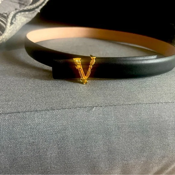 Versace belt 70 cm Versace Belt Belt 70/28 Beige x Gold MedusaMotif Medusa  main image 2